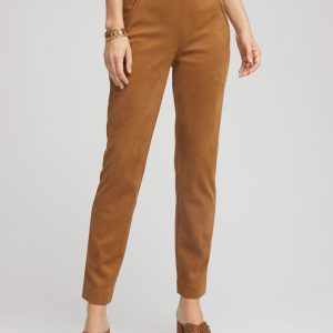 Faux Suede Juliet Slim Ankle Pants
