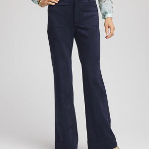 Faux Suede Bootcut Ankle Pants