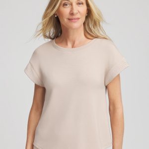 Zenergy® Scuba Embellished Short-Sleeve Top