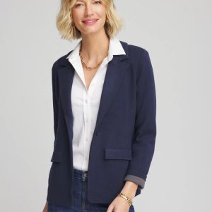 Single-Breasted Sweater Blazer