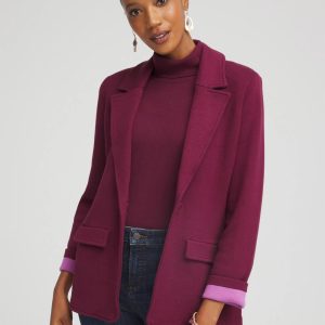 Single-Breasted Sweater Blazer