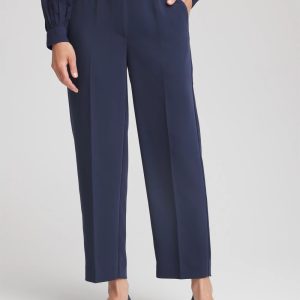 Stretch Crepe Tapered Ankle Pants