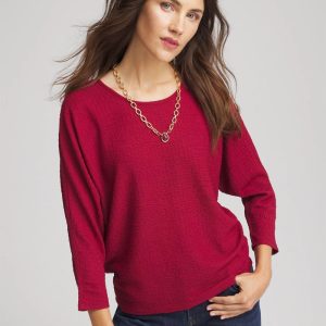 Textured Tapered-Hem Top