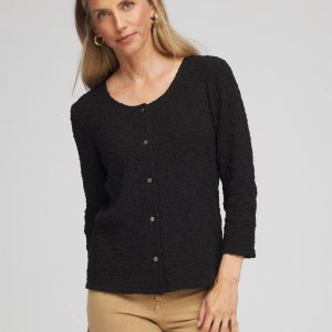 Textured Scoopneck Cardigan