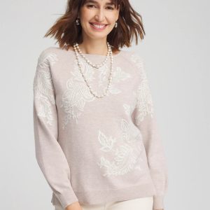 Embroidered Boatneck Sweater
