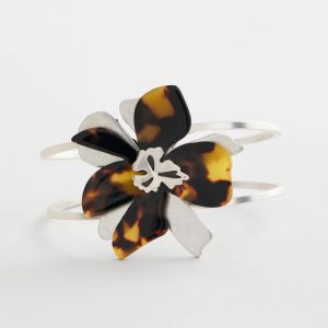 Tortoise Floral Hinge Bracelet