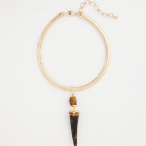 Tortoise Pendant Collar Necklace