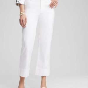 Trapunto Straight Leg Cropped Pants