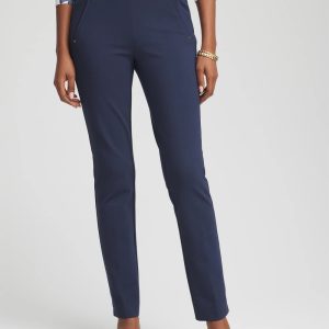 Petite Juliet Slim Trim Detail Ankle Pants