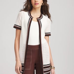 Pointelle High-Style Short-Sleeve Cardigan