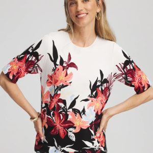Floral Print Crewneck Sweater