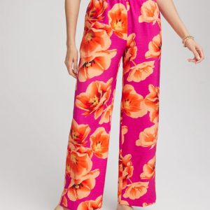 Tropical Smocked Pull-On Pants