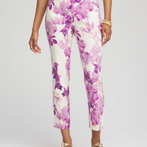 Brigitte™ Floral Pull-On Slim Cropped Pants
