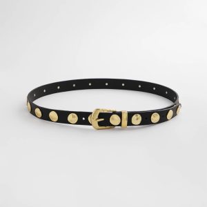 Studded Faux Leather Trouser Belt