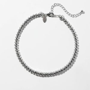 Silver Tone Twist Collar Necklace