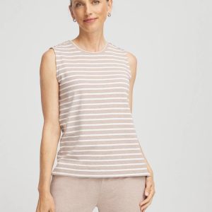 Zenergy® UPF Sleeveless Metallic-Striped Tank