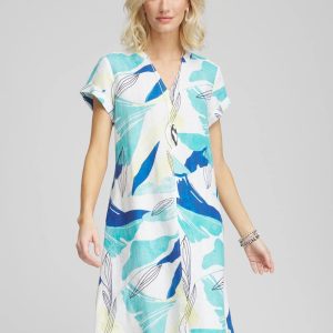 Cuff Sleeve Linen Dress