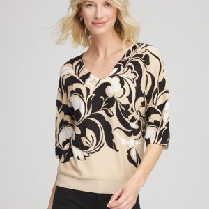 Printed Dolman Sweater
