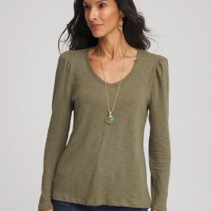 Slub Puff-Sleeve Tee