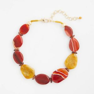 Agate & Jade Mixed Stone Bib Necklace