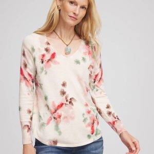 Ella Flowers & Cream Pullover Sweater