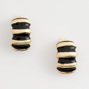 Wavy Duo Tone Clip-On Earrings