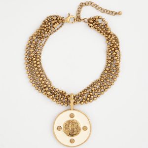 White Enamel Pendant Necklace