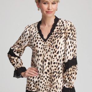 Animal Print Long-Sleeved Top