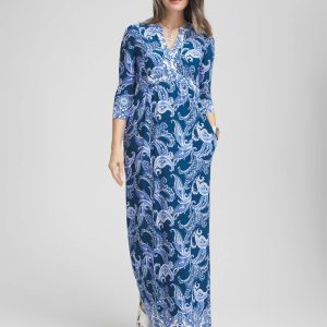 3/4 Sleeved Jersey Maxi Dress